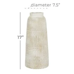 17" White Terracotta Coastal Vase 14 17" White Terracotta Coastal Vase -Flowers Michael Store D362957S 5