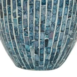 16" Blue Mother Of Pearl Coastal Vase -Flowers Michael Store D362961S 4