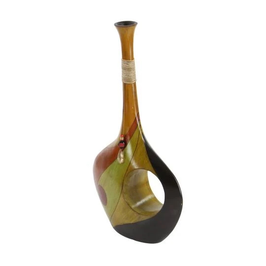 25" Multi Colored Polystone Eclectic Vase 5 25" Multi Colored Polystone Eclectic Vase - Image 3