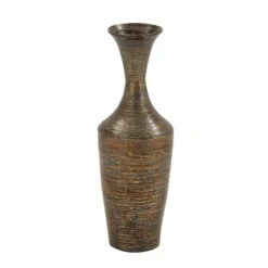 Dark Brown Bamboo Traditional Vase -Flowers Michael Store D362972S 1 1
