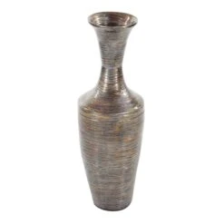 Dark Brown Bamboo Traditional Vase -Flowers Michael Store D362972S 2