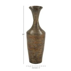 Dark Brown Bamboo Traditional Vase -Flowers Michael Store D362972S 4