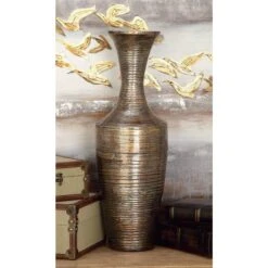 Dark Brown Bamboo Traditional Vase -Flowers Michael Store D362972S 5