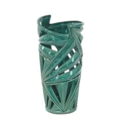 CosmoLiving By Cosmopolitan Green Ceramic Vase -Flowers Michael Store D362984S 2