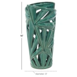 CosmoLiving By Cosmopolitan Green Ceramic Vase -Flowers Michael Store D362984S 5