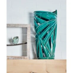 CosmoLiving By Cosmopolitan Green Ceramic Vase -Flowers Michael Store D362984S 6