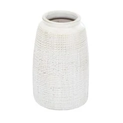 White Terracotta Coastal Style Vase -Flowers Michael Store D362987S 2