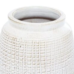 White Terracotta Coastal Style Vase -Flowers Michael Store D362987S 3