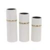 White Stoneware Glam Vase Set 2 White Stoneware Glam Vase Set -Flowers Michael Store D362991S 1