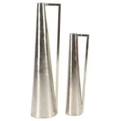 Silver Metal Glam Vase Set