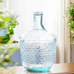17" Blue Glass Farmhouse Vase -Flowers Michael Store D362996S 11