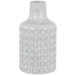 CosmoLiving By Cosmopolitan 14" Gray Porcelain Coastal Style Vase -Flowers Michael Store D364304S 1 1