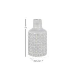 CosmoLiving By Cosmopolitan 14" Gray Porcelain Coastal Style Vase -Flowers Michael Store D364304S 6