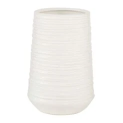 CosmoLiving By Cosmopolitan 7" White Porcelain Contemporary Vase -Flowers Michael Store D364319S 2