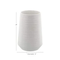 CosmoLiving By Cosmopolitan 7" White Porcelain Contemporary Vase -Flowers Michael Store D364319S 5