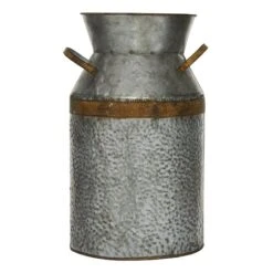 14" Gray Decorative Milk Can