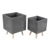 Dark Gray Contemporary Planter Set 2 Dark Gray Contemporary Planter Set -Flowers Michael Store D365614S 1
