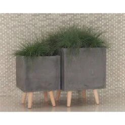 Dark Gray Contemporary Planter Set 18 Dark Gray Contemporary Planter Set -Flowers Michael Store D365614S 7
