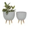 Gray Contemporary Planter Set -Flowers Michael Store D365621S 1