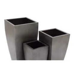 Gray Metal Modern Planter Set -Flowers Michael Store D365647S 4