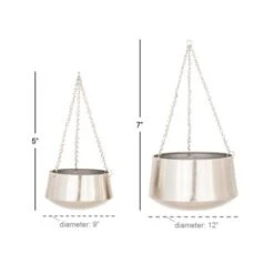 Silver Metal Glam Planter Set, 5" & 7" -Flowers Michael Store D365656S 4