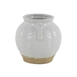 10" White Stoneware Vintage Planter -Flowers Michael Store D365661S 2