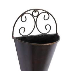 Black Metal Cone Rustic Planter Set -Flowers Michael Store D365671S 4