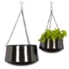 Black Metal Glam Planter Set, 5" & 7" -Flowers Michael Store D365681S 1
