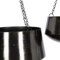 Black Metal Glam Planter Set, 5" & 7" -Flowers Michael Store D365681S 4