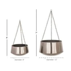 Black Metal Glam Planter Set, 5" & 7" -Flowers Michael Store D365681S 5