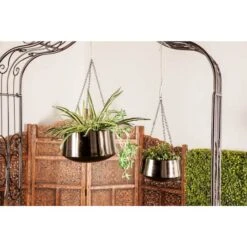 Black Metal Glam Planter Set, 5" & 7" -Flowers Michael Store D365681S 6