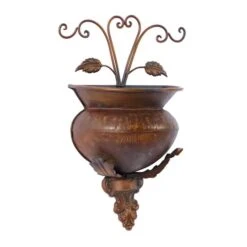 18" Dark Brown Iron Traditional Planter -Flowers Michael Store D365715S 2