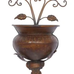 18" Dark Brown Iron Traditional Planter -Flowers Michael Store D365715S 4