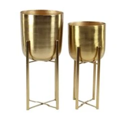 CosmoLiving By Cosmopolitan Gold Metal Glam Planter Set