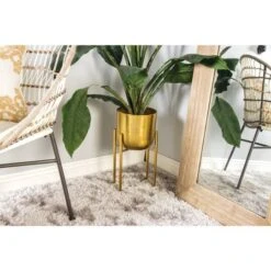 CosmoLiving By Cosmopolitan Gold Metal Glam Planter Set -Flowers Michael Store D365717S 7