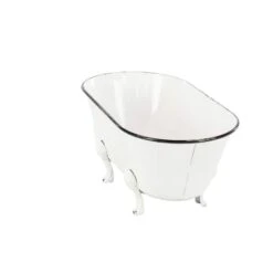 20" White Metal Farmhouse Planter 16 20" White Metal Farmhouse Planter -Flowers Michael Store D365721S 4