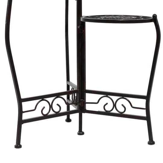 24" Brown Metal Tiered Traditional Plant Stand 9 24" Brown Metal Tiered Traditional Plant Stand - Image 7