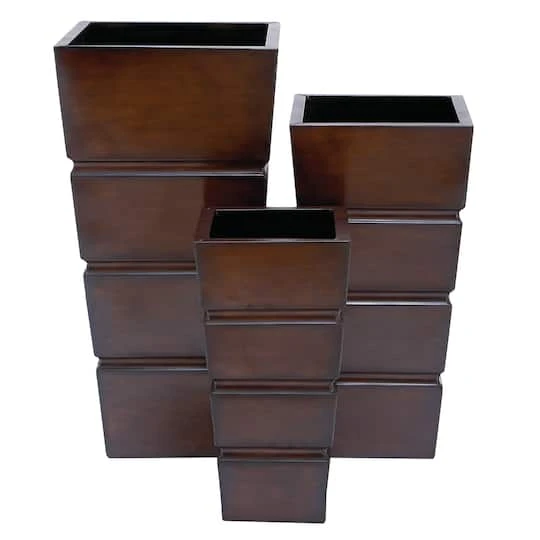 Brown Metal Rustic Planter Set 3 Brown Metal Rustic Planter Set