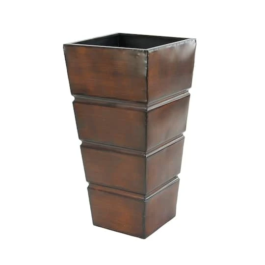 Brown Metal Rustic Planter Set 6 Brown Metal Rustic Planter Set - Image 4