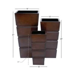 Brown Metal Rustic Planter Set 18 Brown Metal Rustic Planter Set -Flowers Michael Store D365744S 7