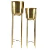 CosmoLiving By Cosmopolitan Gold Metal Glam Planter Set, 39" & 46" -Flowers Michael Store D365771S 1