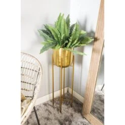 CosmoLiving By Cosmopolitan Gold Metal Glam Planter Set, 39" & 46" -Flowers Michael Store D365771S 7