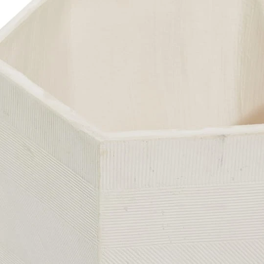 Contemporary Polystone Planter Set White 6 Contemporary Polystone Planter Set White - Image 4