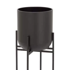 3.8ft. Black Metal Modern Planter 10 3.8ft. Black Metal Modern Planter -Flowers Michael Store D365779S 2