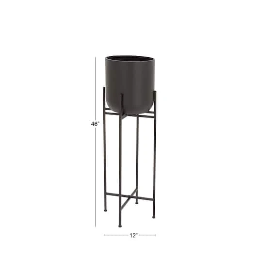 3.8ft. Black Metal Modern Planter 7 3.8ft. Black Metal Modern Planter - Image 5