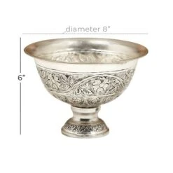 8" Silver Iron Traditional Planter -Flowers Michael Store D369894S 5