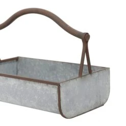 Gray Metal Farmhouse Handle Planter Set 13 Gray Metal Farmhouse Handle Planter Set -Flowers Michael Store D369896S 6