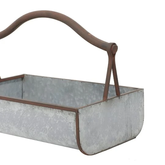 Gray Metal Farmhouse Handle Planter Set 7 Gray Metal Farmhouse Handle Planter Set - Image 5