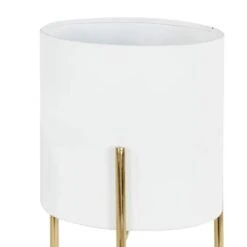 White Metal Contemporary Planter Set 14 White Metal Contemporary Planter Set -Flowers Michael Store D369905S 4