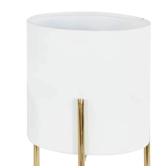 White Metal Contemporary Planter Set 5 White Metal Contemporary Planter Set - Image 3